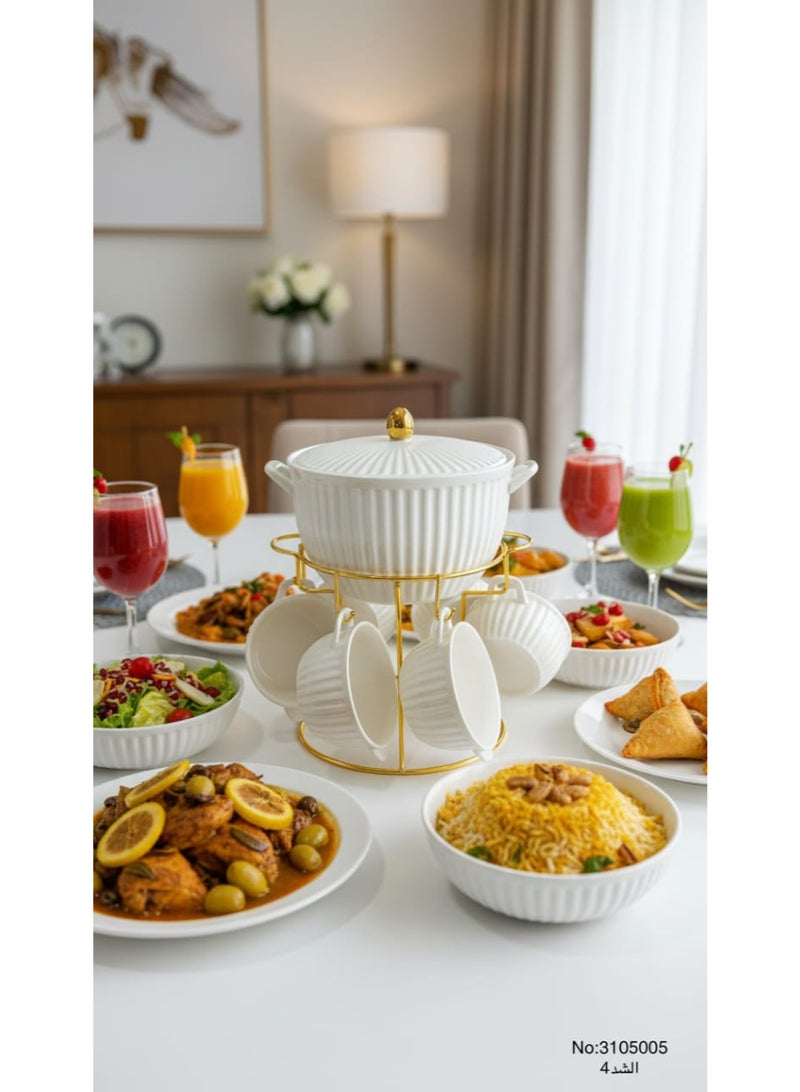 A set of soup utensils, bowls and spoons with stand, ideal for lovers of taste and occasions, a sophisticated royal touch. - Image 1